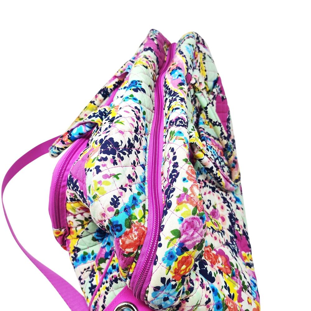 Vera Bradley Weekender Travel Bag Quilted Wildflower Paisley Crossbody - Picture 5 of 13